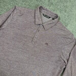 Travis Mathew Polo Shirt Mens XL Red Long Sleeve Golf Pima Cotton Blend